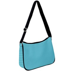 Arctic Blue & Black -  Zip Up Shoulder Bag by FashionLane