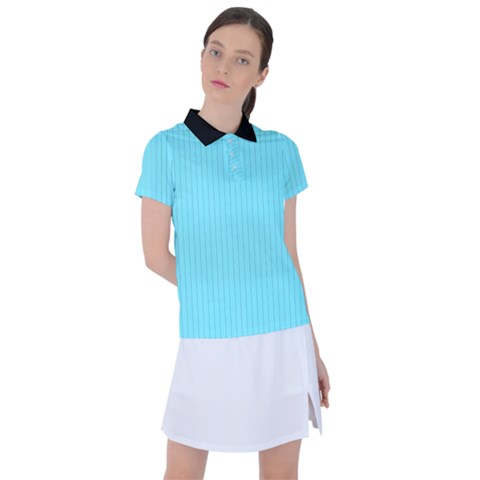 Arctic Blue & Black -  Women s Polo Tee by FashionLane