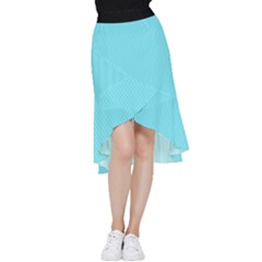 Arctic Blue & Black -  Frill Hi Low Chiffon Skirt