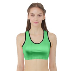 Algae Green & Black -  Sports Bra With Border by FashionLane