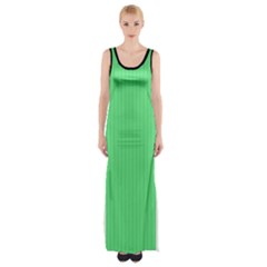 Algae Green & Black -  Thigh Split Maxi Dress by FashionLane