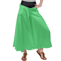 Algae Green & Black -  Satin Palazzo Pants by FashionLane