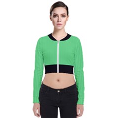 Algae Green & Black -  Long Sleeve Zip Up Bomber Jacket