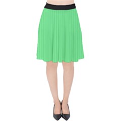 Algae Green & Black -  Velvet High Waist Skirt by FashionLane