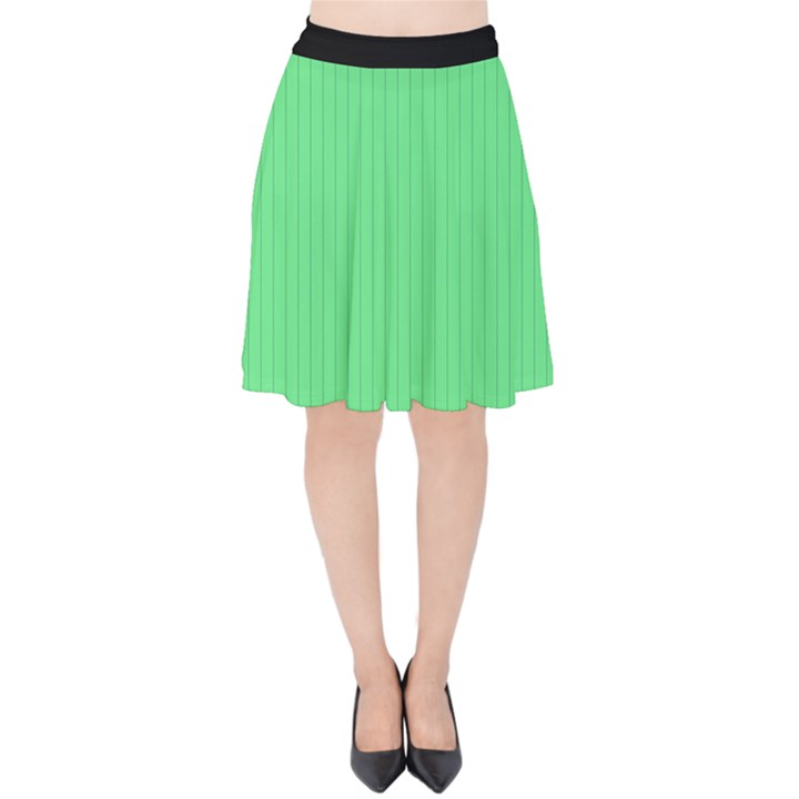 Algae Green & Black -  Velvet High Waist Skirt