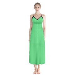 Algae Green & Black -  Button Up Chiffon Maxi Dress by FashionLane