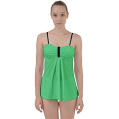 Algae Green & Black -  Babydoll Tankini Set by FashionLane