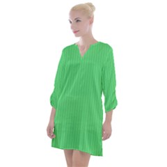 Algae Green & Black -  Open Neck Shift Dress by FashionLane