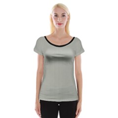 Silver Cloud Grey & Black - Cap Sleeve Top by FashionLane