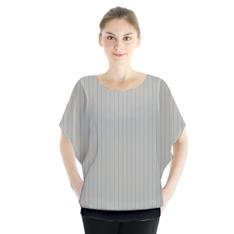 Silver Cloud Grey & Black - Batwing Chiffon Blouse by FashionLane