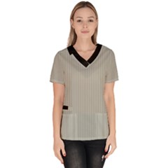 Silver Cloud Grey & Black - Women s V-neck Scrub Top by FashionLane