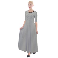 Silver Cloud Grey & Black - Half Sleeves Maxi Dress by FashionLane