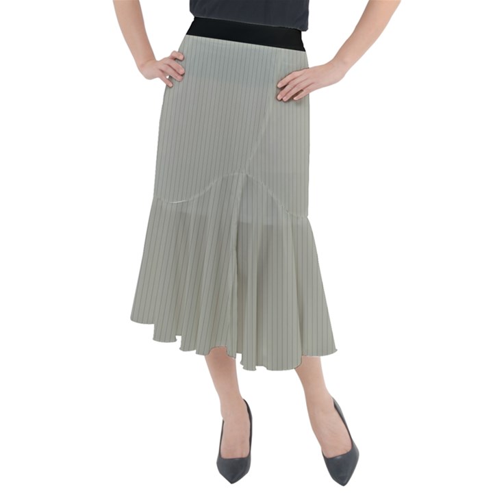 Silver Cloud Grey & Black - Midi Mermaid Skirt