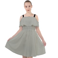 Silver Cloud Grey & Black - Cut Out Shoulders Chiffon Dress by FashionLane