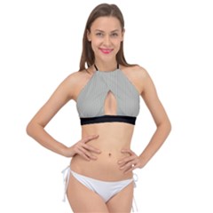 Silver Cloud Grey & Black - Cross Front Halter Bikini Top by FashionLane