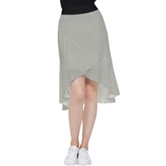 Silver Cloud Grey & Black - Frill Hi Low Chiffon Skirt