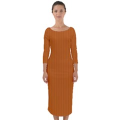 Alloy Orange & Black - Quarter Sleeve Midi Bodycon Dress by FashionLane