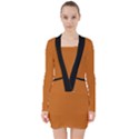 Alloy Orange & Black - V-neck Bodycon Long Sleeve Dress View1