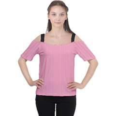 Amaranth Pink & Black - Cutout Shoulder Tee