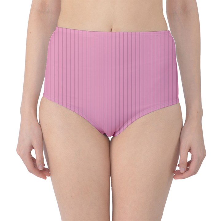 Amaranth Pink & Black - Classic High-Waist Bikini Bottoms