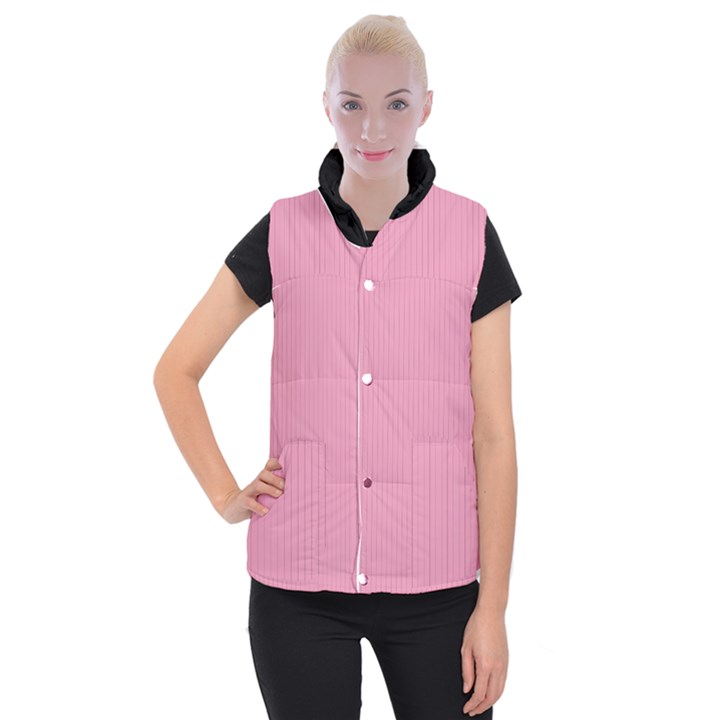 Amaranth Pink & Black - Women s Button Up Vest