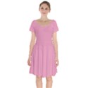 Amaranth Pink & Black - Short Sleeve Bardot Dress View1