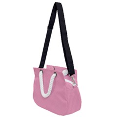 Amaranth Pink & Black - Rope Handles Shoulder Strap Bag