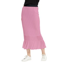 Amaranth Pink & Black - Maxi Fishtail Chiffon Skirt