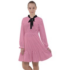 Amaranth Pink & Black - All Frills Chiffon Dress