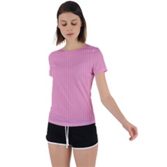 Amaranth Pink & Black - Back Circle Cutout Sports Tee