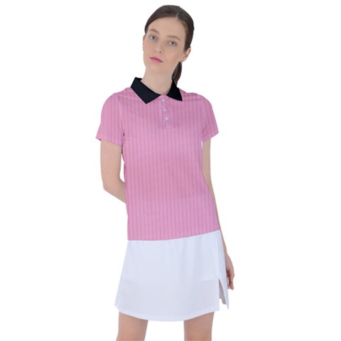 Amaranth Pink & Black - Women s Polo Tee by FashionLane