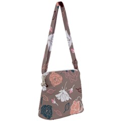 Rose -01 Zipper Messenger Bag by LakenParkDesigns