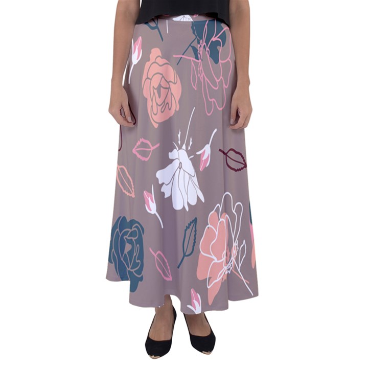 Rose -01 Flared Maxi Skirt