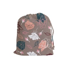 Rose -01 Drawstring Pouch (large) by LakenParkDesigns