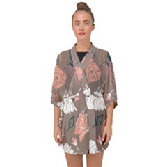 Rose -01 Half Sleeve Chiffon Kimono by LakenParkDesigns