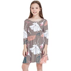 Rose -01 Kids  Quarter Sleeve Skater Dress