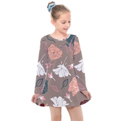 Rose -01 Kids  Long Sleeve Dress by LakenParkDesigns