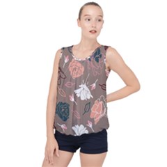 Rose -01 Bubble Hem Chiffon Tank Top by LakenParkDesigns