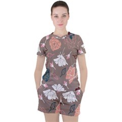 Rose -01 Women s Tee And Shorts Set