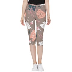 Rose -01 Inside Out Lightweight Velour Capri Leggings 