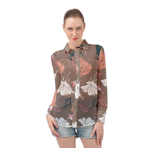 Rose -01 Long Sleeve Chiffon Shirt by LakenParkDesigns