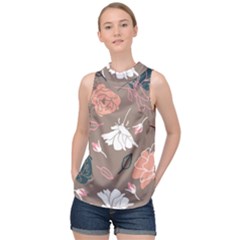 Rose -01 High Neck Satin Top by LakenParkDesigns