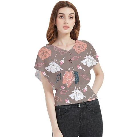 Rose -01 Butterfly Chiffon Blouse by LakenParkDesigns