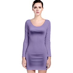 Bougain Villea Purple & Black - Long Sleeve Bodycon Dress by FashionLane