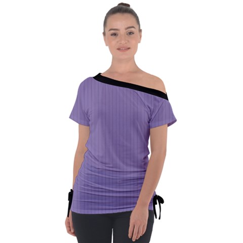 Bougain Villea Purple & Black - Tie-up Tee by FashionLane