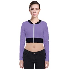 Bougain Villea Purple & Black - Long Sleeve Zip Up Bomber Jacket by FashionLane