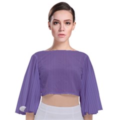 Bougain Villea Purple & Black - Tie Back Butterfly Sleeve Chiffon Top by FashionLane