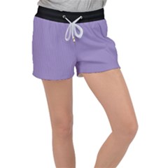 Bougain Villea Purple & Black - Velour Lounge Shorts by FashionLane