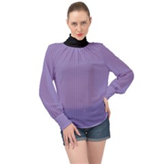 Bougain Villea Purple & Black - High Neck Long Sleeve Chiffon Top by FashionLane