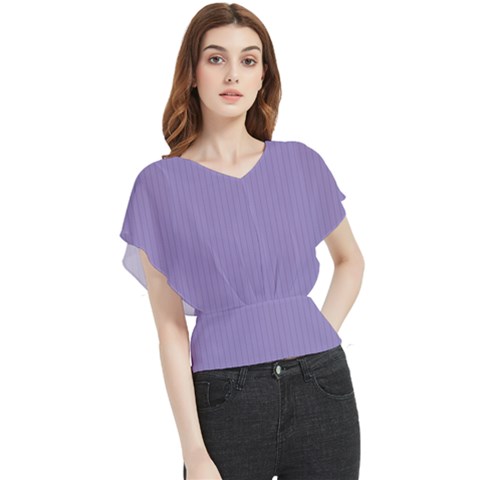 Bougain Villea Purple & Black - Butterfly Chiffon Blouse by FashionLane